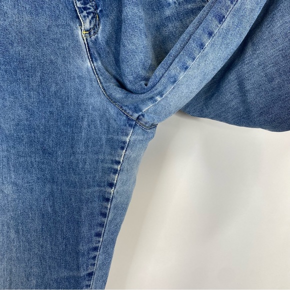 Vintage Liz Claiborne Baggy Wide Leg Size 14 High Rise Jeans Blue Denim Pants - Picture 4 of 5